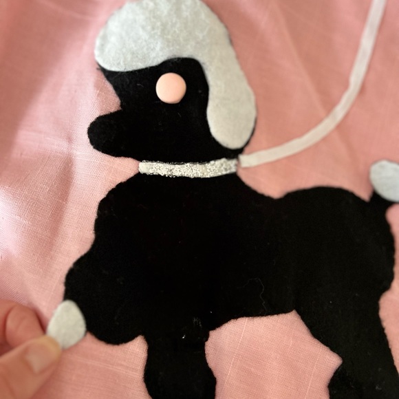 Doranle vintage handmade poodle skirt 50d girl costume authentic pink b&w - Picture 3 of 5